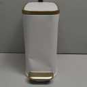 CEROELDA Small Bathroom Trash Can with Lid Soft Close-5L/1.3 Gal Stainless Steel Garbage Can-Step Pedal Wastebasket Slim Trash Bin for Office, Bedroom, Toilet, Live Room-White