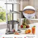 VEVOR Fruit Wine Press, 1.6 Gallon/6L, Stainless Steel Manual Juice Maker with Powerful T-Shaped Handle, Juice Making for Apple/Grape/Orange/Berry, Cheese/Tincture/Herbal Press, for Kitchen Home