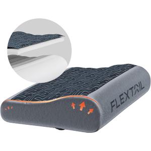 FLEXTAILGEAR Inflatable Camping Pillow, Portable Travel Pillows, Ultralight Beach Pillow with 50D Brushed Stretch Cloth, Washable Cover, TPU Bladder for Camping, Hiking, Airplane, Road Trip, Office (Thick, Grey)
