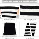 Century Star Leg Warmers for Women Girls Kawaii Y2K Leg Warmers Cutecore Gyaru Leg Warmer Goth Lolita Accessories (One Size, Black & Purple Stripes)