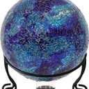 2 Pack Metal Gazing Ball Stand for 10 or 12 Inch Outdoor Garden Gazing Globes,Metal Display Stand for Plant or Flowerpot Holder,Birdbath Bowl Stand 5 Inch Tall,Black