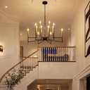 Tribesigns 12-Light Farmhouse Black and Gold Chandelier for Dining Room