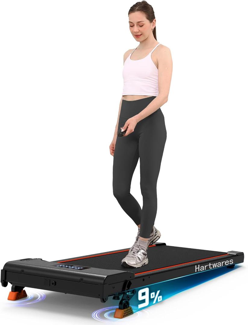 Walking Pad Under Desk Treadmill, Portable Small Treadmills for Home and Office, 2.5HP Ultra Quiet Brushless Motorized Walking Jogging Running Machine with Remote Control& App Control