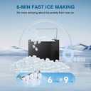 Countertop Ice Makers Machine, Portable Ice Machine Producing 9 Ice Cubes Within 6 Mins, Bullet Ice, Compact Mini Ice Maker Appliance for Home Kitchen Camping (Somber)