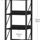 HOOBRO Bookshelf, 4-Tier Industrial Bookcase, Book Shelf Storage Organizer, Small Bookshelf with Metal Frame for Living Room, Bedroom, Home Office, Kitchen, Black BB40SJ01