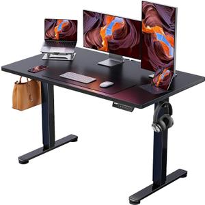 ErGear Height Adjustable Electric Standing Desk, 48 x 24 Inches Sit Stand up Desk, Memory Computer Home Office Desk (Black) (48*24 Inch, Black)