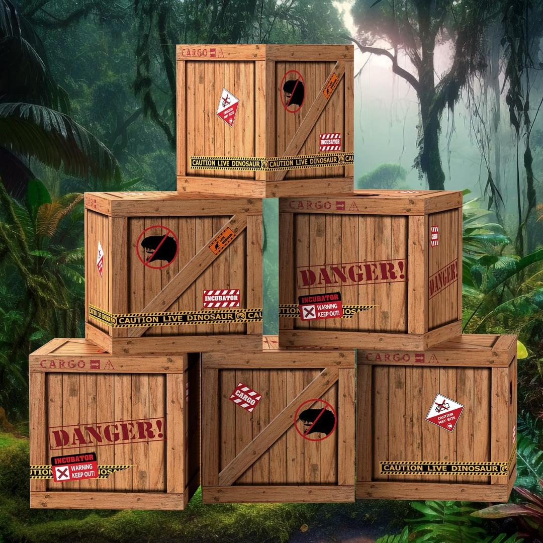 Dinosaur Party Decorations, 6 Pcs Dinosaur Theme Boxes for Dinosaur Birthday Party Supplies Baby Shower Decorations Dinosaur Party Table Centerpieces Backdrop Photo Props