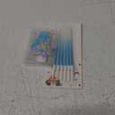 MTLEE Number 4 Birthday Candle Blue Snowflake with 6 Long Thin Cupcake Candles Blue Sparklers Glitter Number Happy Birthday Cake Topper Decorations for Winter Party Supplies
