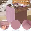 homyfort Cube Storage Organizer Bins, 12x12 Inch Fabric Bins for Cube Storage, Foldable Cloth Baskets Box with Handles for Organizing Clothes, Toys in Pantry, Closet Shelf, Nursery, Kids Room (Pink)