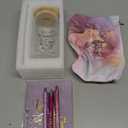 6 Pcs Valentines Employee Appreciation Gifts Set for Women Coworkers Thank You Gifts, Difference Maker 17 oz Glass Cup, Inspirational Makeup Bag Journal for Galantines Friends Staff(Purple)