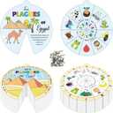 AsodSway Passover Color Wheel Crafts - 72P Summer Ten Plagues Paper Crafts Painting Your Own Religion Bible Wheel Coloring Cards DIY 10 Plagues Cards for Kids Pesach Seder Sunday School Christian Game