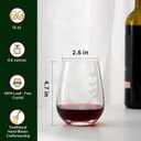 Artisanal Hand-Cut Crystal Wine Glasses 16 Oz - Monogram Stemless Wine Glasses with Engraved Initials(Letter X), Lead-Free Glassware Gift for Wine Lovers
