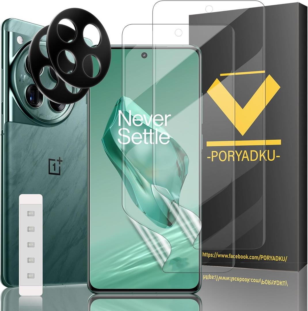 [2+2 Pack] for OnePlus 12 5G Screen Protector, Camera Lens Protector, Light Irradiation Device, Ultra Clear, Fingerprint Compatible, Anti-Scratch, Case Friendly