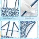 Shallmu Girls One Piece Swimsuits Color Block Dual Crossback Straps with Cover Up Skirt Girl's Swimwear 9-16Y (Blue)