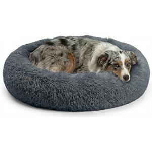 Active Pets Premium Medium Donut Dog Bed, Fits Up to 45 lbs, Removable Cover & Washable Cushion, Plush Long Pile Faux Fur Fabric, Portable Beige Pet Bed Furniture for Puppies Adult Canines & Cats