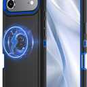 Case Compatible with iPhone 17 Air Case Heavy Duty Shockproof 3-Layer Full-Body Protection Rugged Cover [Compatible with Magsafe] (Black/Blue)