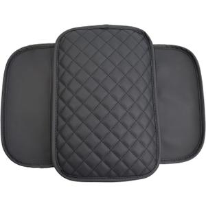 Car Center Console Cover, Upgraded Microfiber Leather Car Arm Rest Cover with 2 Storage Bags, Universal Car Interior Protector Accessories Armrest Cover for Car Storage Box for Most Vehicle