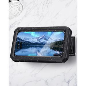 Waterproof Phone Holder for Shower- 480 Rotatable Retractable Adjustable Anti Fog iPhone Case for Shower,Bathroom Accessories Wall Mount Phone Holder for 4-7" Cellphones