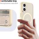 vnnink for iPhone 16 Case,Magnetic Matte Military Grade Drop Protection Translucent Cell Phone Cover - Slim Rugged Durable Shockproof Bumper Cover-Antique White