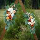 Artificial Wedding Arch Flowers Kit(Pack of 2) for Wedding Arch, Bridal Shower, Ceremony and Reception Backdrop Decoration (Caramel & White)