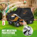 KISEER Outdoors Lawn Mower Cover Waterproof Heavy Duty 210D Polyester Oxford UV Protection Lawn Tractor Cover Fits Decks Up to 54" with Drawstring and Storage Bag