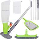 Sepetrel Deluxe Swimming Pool Cleaning Kit with Spa Jet Vacuum Cleaner,Brush, Semi-deep Skimmer Net & Adjustable 57.5-inch Pole,Ideal for Cleaning Above Ground,Inflatable Pools