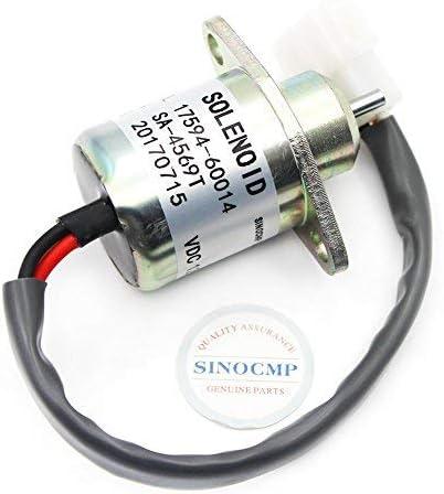 1503ES-12A5UC5S 17594-60014 SA-4569-T 16616-60010 17454-60010 Fuel Solenoid 12V for Kubota D905 D1005 D1105 V1205 V1305 V1505 B1700D B2100D