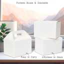 Shallive 50 Pcs Large Treat Boxes 9x6x6 Inch White Gable Gift Boxes with Handle Lunch Boxes Recycled Paper Bags Take Out Cookie Boxes Welcome Boxes Candy Bags For Wedding Birthday Party Supplies