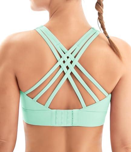 IUGA Sports Bras for Women High Support Large Bust High Impact Womens Sports Bras Strappy Padded Sports Bra Size S