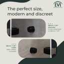 EVI Door Stoppers | Stainless Steel Door Handle Stopper - Adhesive and Screw Fastening - Protector Rubber - 1.1 x 1.1 Inch Black Door Stopper