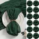 LZY 120 Pack Gauze Cheesecloth Napkins 20x20 Inch Dinner Cloth Napkins, Soft Boho Table Napkins Rustic Wrinkled Cheese Cloth Napkins Bulk for Wedding Party Baby Shower Event Decor (Emerald Green)