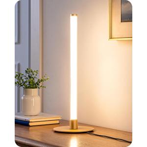 EDISHINE Modern Table Lamp, LED Slim Bedside Lamp with 360 Illumination, Stepless Dimming & 3 Color Temperature, Nightstand Lamp for Bedroom, Living Room, Gold