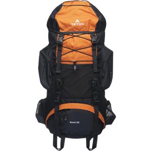 Teton 55L Scout Internal Frame Backpack for Hiking, Camping, Backpacking, Travel, Rain Cover Included, Burnt Orange