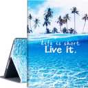 Vimorco for iPad 9.7 inch 2018/2017 Case, Premium Leather Case, Protective Hard Shell Cover for Apple iPad Air 1/2 for iPad 6th/5th Generation with Auto Wake/Sleep, Beach (No Pencil Holder Style)