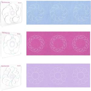 Feather Design Free Motion Quilting Templates Series Includes Instruction Quilting Templates for Machine Quilting Creative Quilting Design Supplies for Domestic Sewing Machine (FD-Z)
