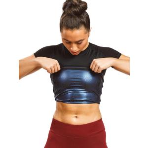 Sweat Shaper Women's Athletic Tee, Short Sleeve High-Performance Compression T-Shirt, Performance Baselayer Workout Shirt (XX-Large, Black)