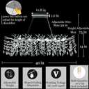 Tree Branch Chandelier Modern Crystal Pendant Light, Luxury Chrome Linear Rectangle Art Deco Raindrop Lighting Fixture for Dining Room Kitchen Island Living Room 10 Lights L40''