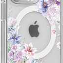 for iPhone 12/12 Pro Cute Magsafe Case, Floral Slim Shockproof Protective Hard PC+TPU Bumper Flower Women Cover Magnetic case (iPhone 12/12 Pro Case, Flower 5)