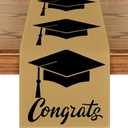 Artoid Mode Cap Congrats 2026 Graduation Table Runner, Rustic Holiday Kitchen Dining Table Runners for Home Party Decor 13x72 Inch