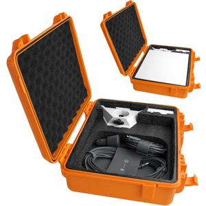 Waterproof Hard Case for Starlink Mini Dish, With Pre-cut Custom Foam, Orange