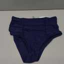 Holipick Bathing Suit Bottoms for Women - High Waisted Bikini Bottoms Ruched Tummy Control Swimsuit Bottom (Medium, Navy Blue)