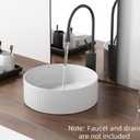 Round Vessel Sink 14 Inch Above Counter - White Ceramic Countertop Bathroom Sink, 14" x 14" Modern Vanity Art Basin Porcelain Hand Wash Basin, 14x14x4.7 inches