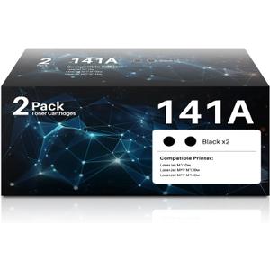 141A Black Toner Cartridge Set 2-Pack High Yield with Chip Replacement for HP 141A W1410A 141X W1410X Black LaserJet Toner Cartridge Work with HP LaserJet M110w MFP M139w M140w Printer (Black, 2 Pack)