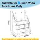 MaxGear Brochure Holder 4 Tier 6x9 inch Acrylic Literature Display Stand Clear Plastic Flyer Holder Wall Mount or Countertop Use for Pamphlets, Booklets, 4 Pack