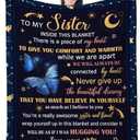 INXENG Sister Blanket, 40"x50" - Sister Birthday Gifts Butterfly, Sisters Gift for Women Birthday, Mothers Day, Christmas, Pack of 3 