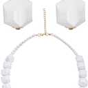 qnprt Halloween Family Costume for Women 2025 White Dress Outfit with Necklace Accessories, Larg