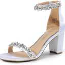 DREAM PAIRS Women's Chunky Block Heel Sandals, Open Toe Ankle Strap Dress Shoes, Comfortable Wedding Guest Heels for Party, Prom and Formal Events, 10