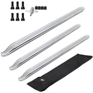 Dr.Roc 1 x 19.5 inch 2 x 15.5 inch Straight Mount and Demount Tire Irons with 6 x TR413 Valve Stems Set Motorcycle Dirt Bike Lawn Mower ATV UTV Tire Changing Tools Tire Spoons Tire Levers