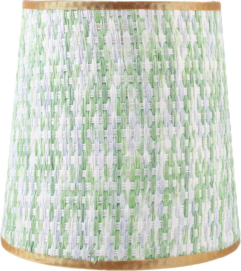 Kichvoe Colored Woven Lampshade 5.7 Inch Table Lamp Shade Replacement with Soft Light Diffuser for Bedroom Living Room Dining Room (Green)