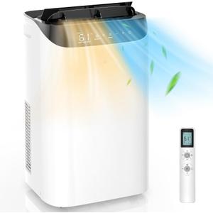 14000 BTU Portable Air Conditioner and Heater for Room up 700 Sq. Ft.,4-IN-1 Quiet Portable Ac Unit with Heater Dehumidifier Fan Function, Remote Control, Sleep Mode, 24H Timer (Black)